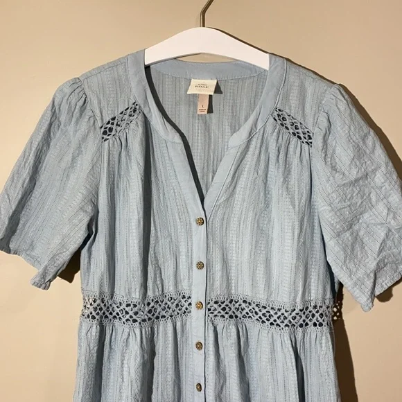 Knox Rose casual button up dress, large, light blue - Picture 2 of 4